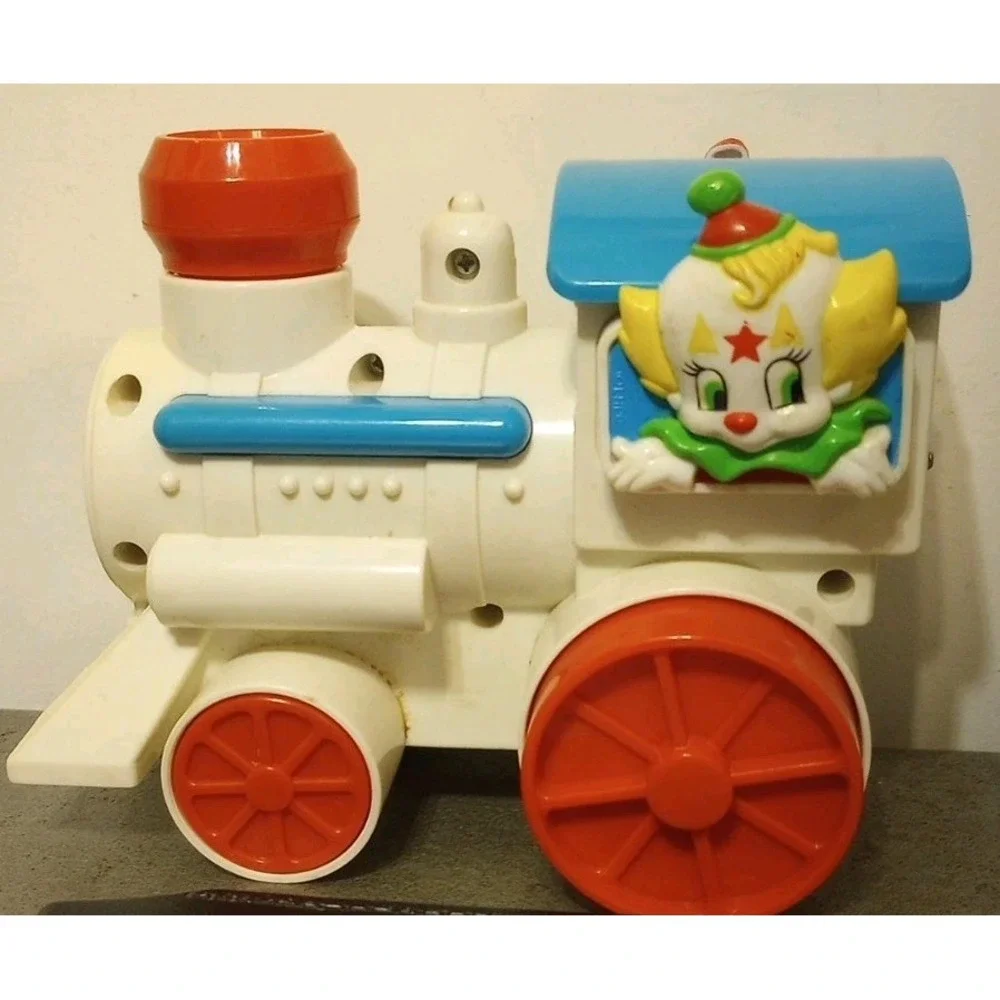 Vtg 90s Circus Remco Bozo's Clown Babies Train RARE HTF Nightlight Musical Toy